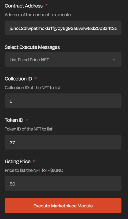 List Fixed Price NFT