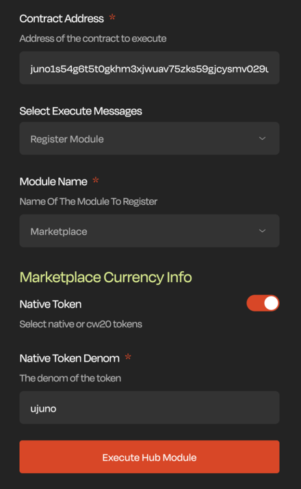 Register Marketplace Module